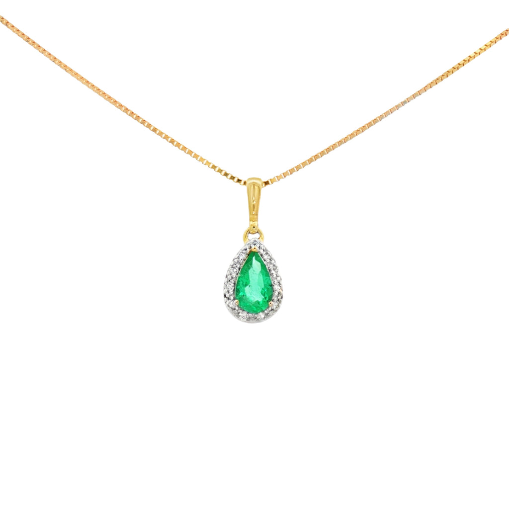 DIJE CON ESMERALDA Y DIAMANTES