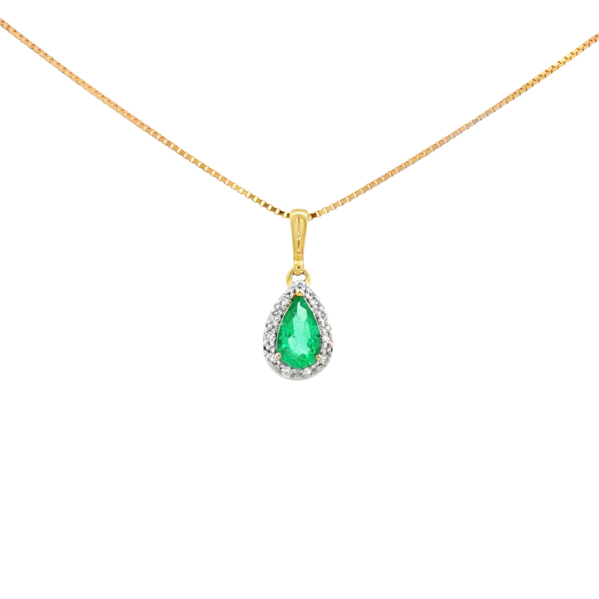 DIJE CON ESMERALDA Y DIAMANTES