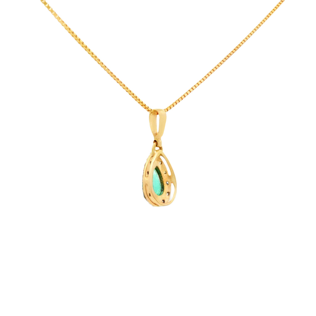 DIJE CON ESMERALDA Y DIAMANTES