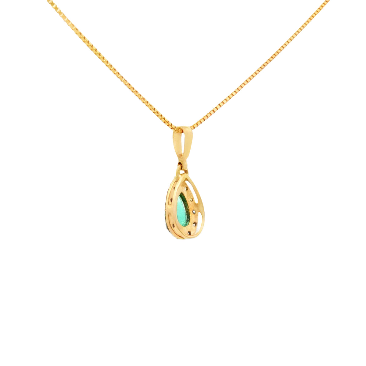 DIJE CON ESMERALDA Y DIAMANTES
