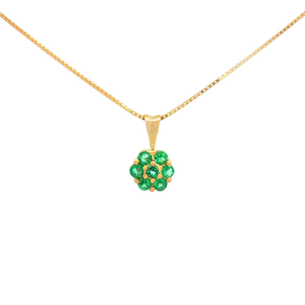DIJE FLOR CON ESMERALDAS