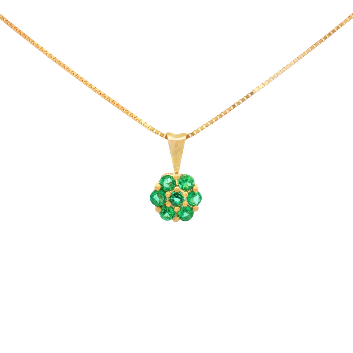 DIJE FLOR CON ESMERALDAS