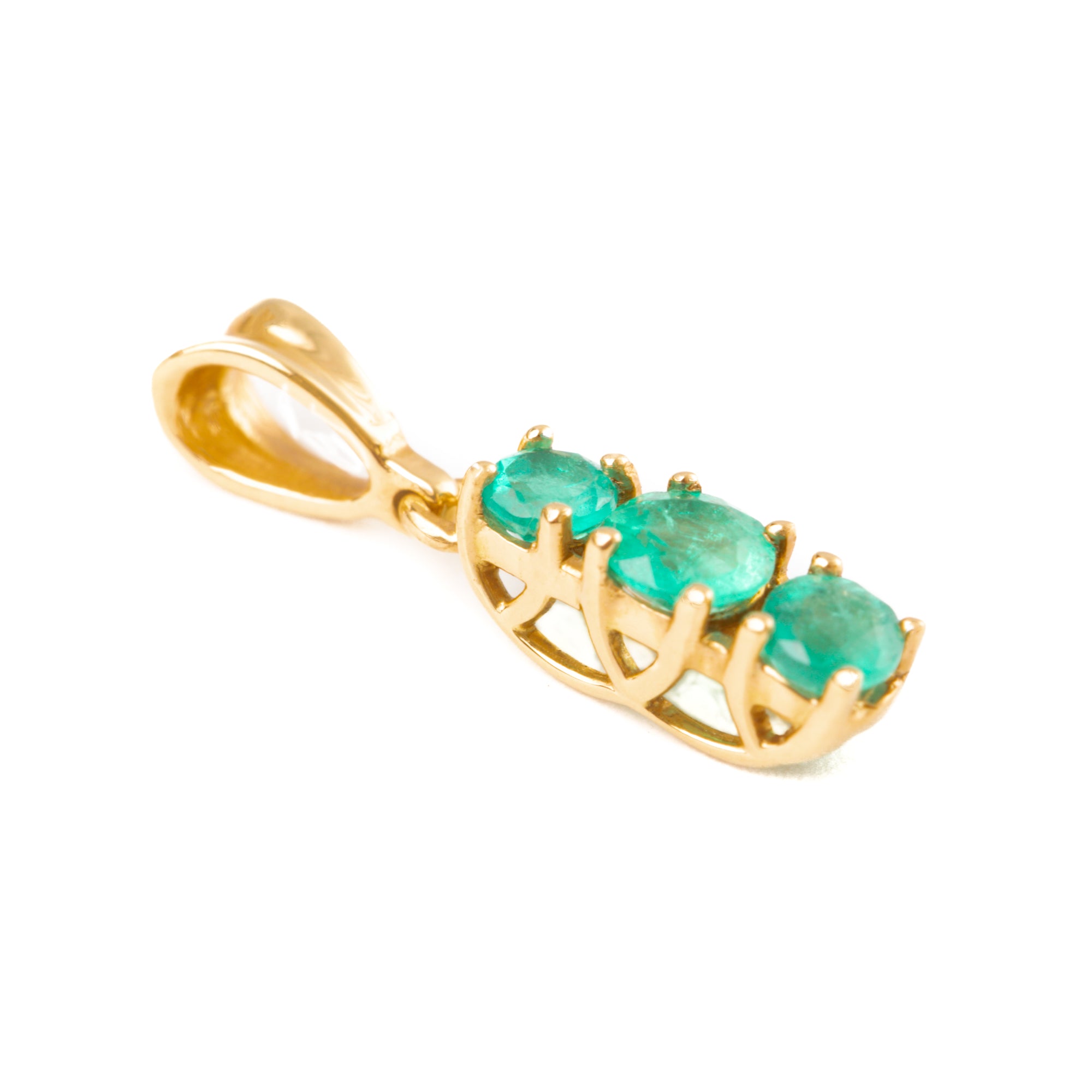 DIJE BARRA CON ESMERALDAS