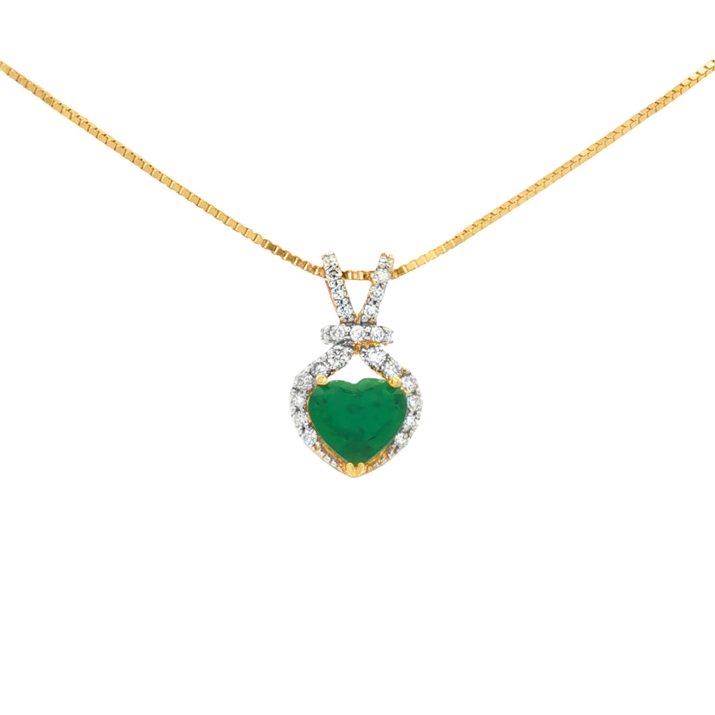 DIJE ESMERALDA CORAZÓN Y DIAMANTES