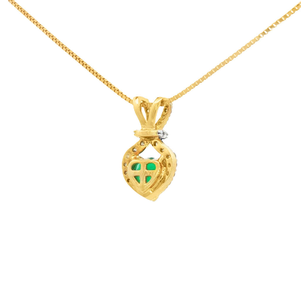 DIJE ESMERALDA CORAZÓN Y DIAMANTES