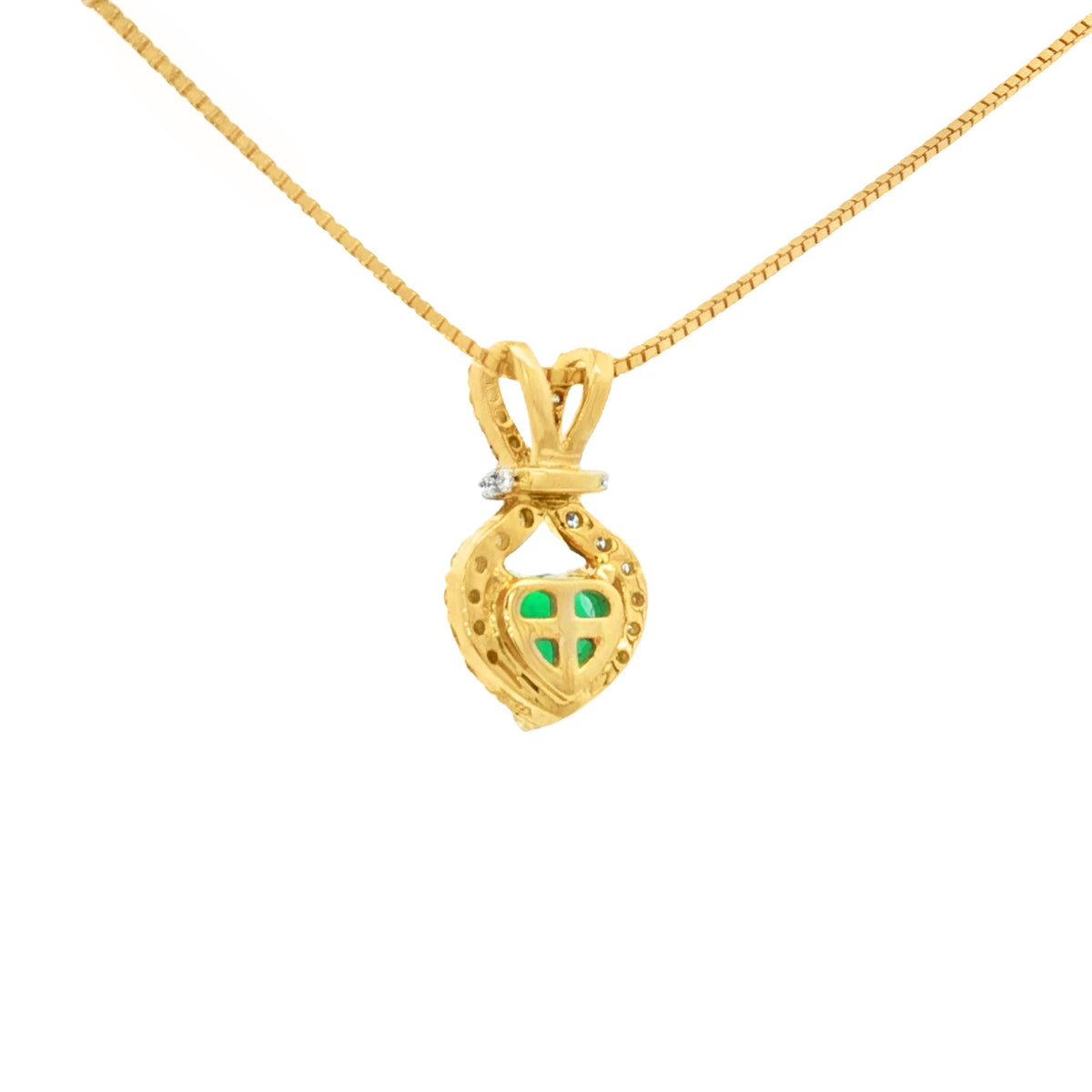 DIJE ESMERALDA CORAZÓN Y DIAMANTES
