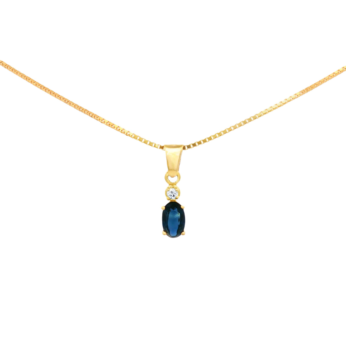 DIJE CON ZAFIRO Y DIAMANTE