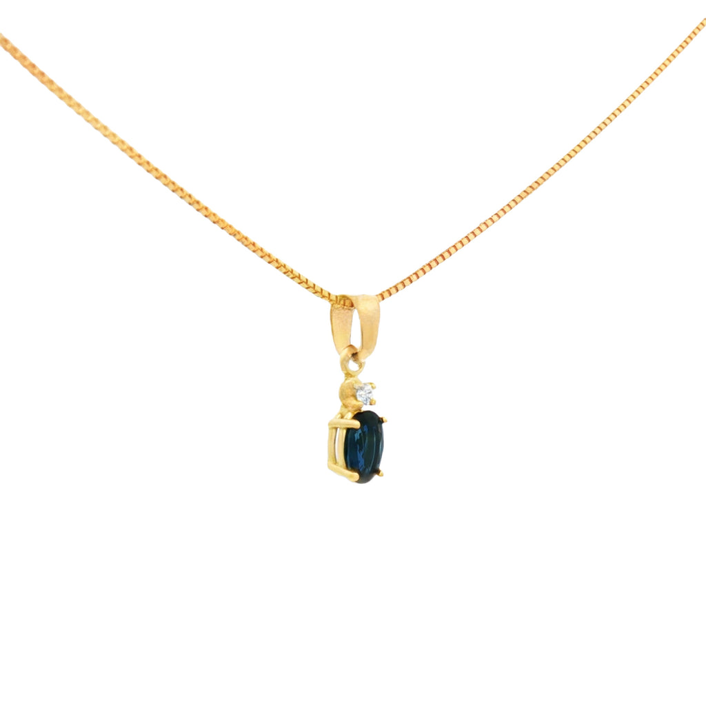 DIJE CON ZAFIRO Y DIAMANTE
