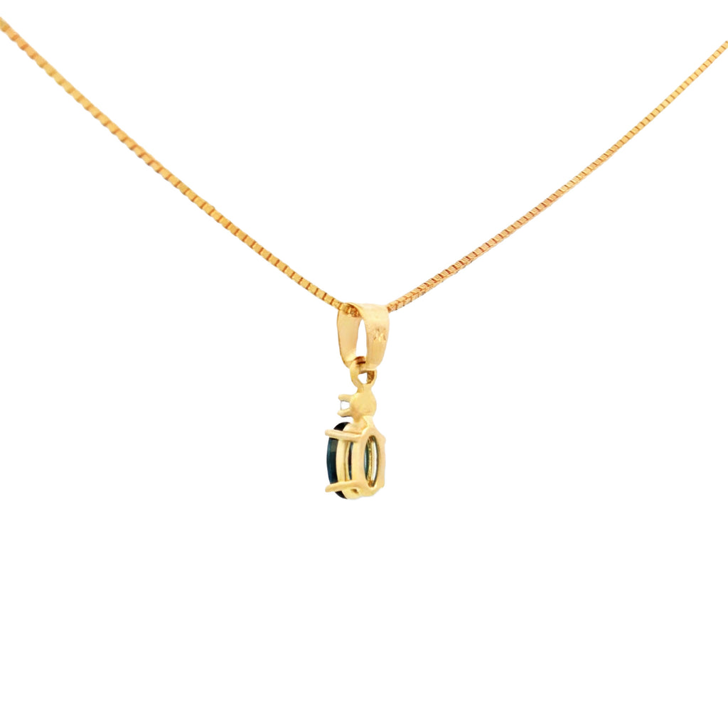 DIJE CON ZAFIRO Y DIAMANTE