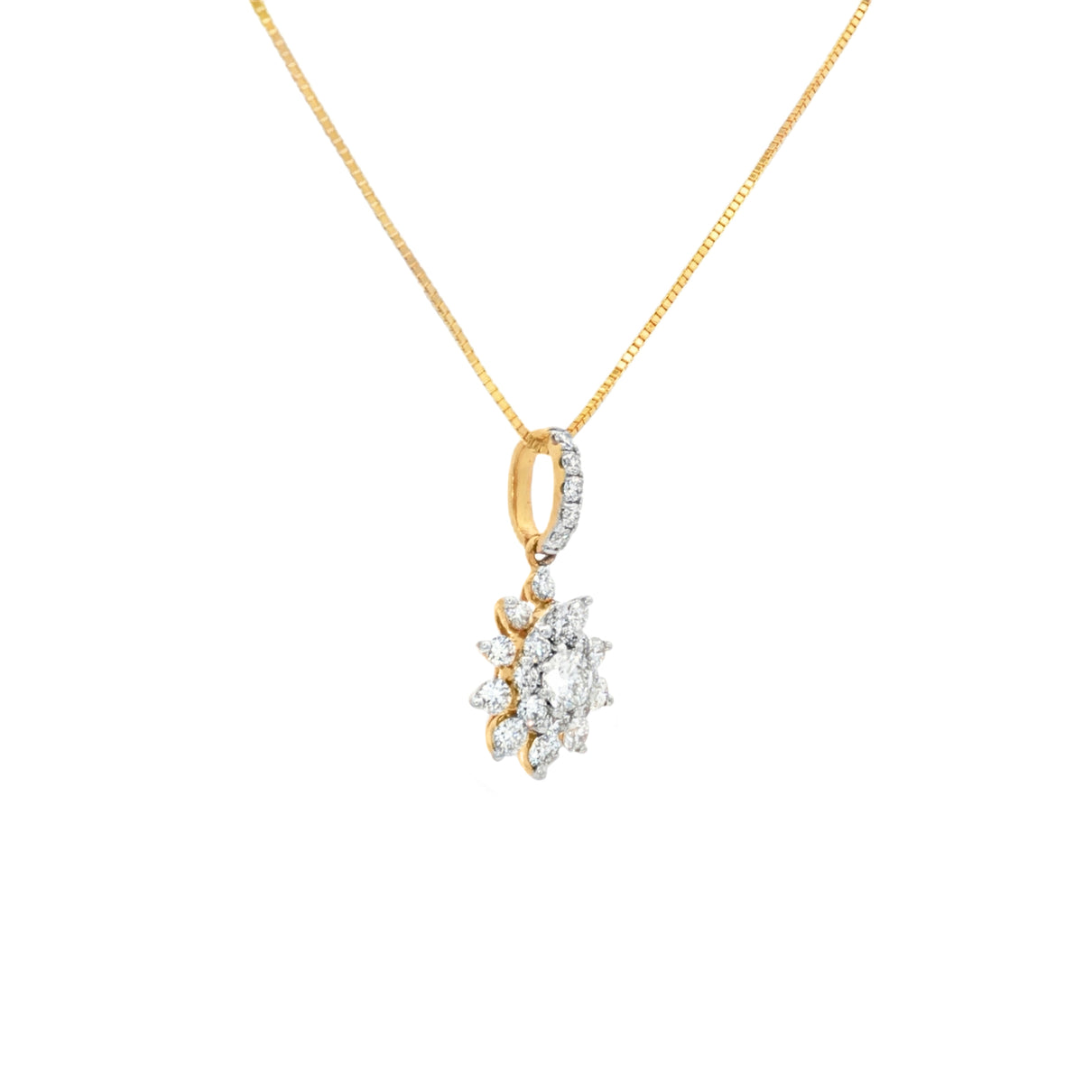 DIJE FLOR CON DIAMANTES