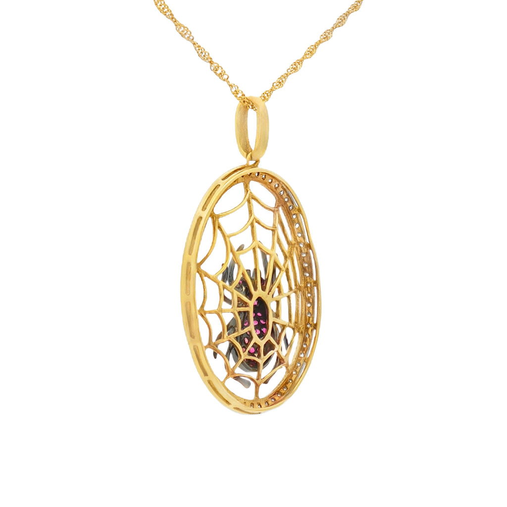 DIJE DE ARAÑA RUBÍES Y DIAMANTES