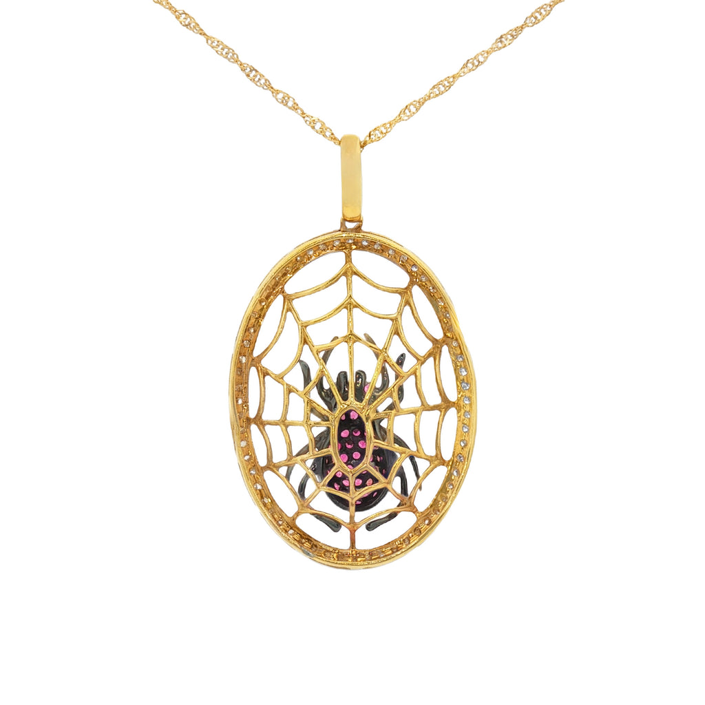 DIJE DE ARAÑA RUBÍES Y DIAMANTES