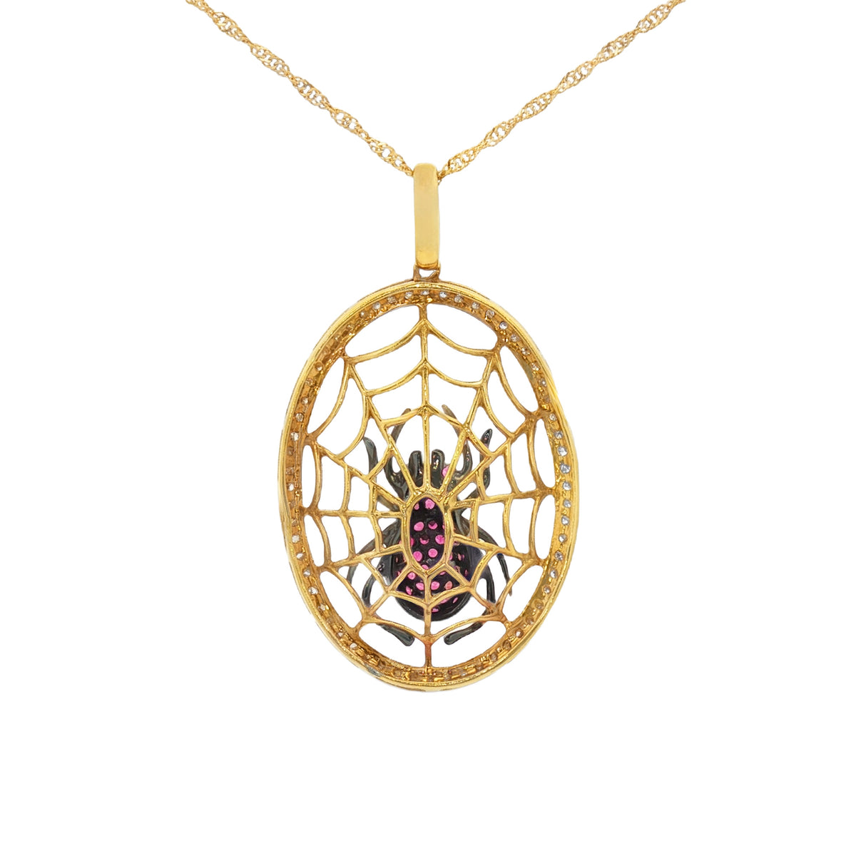 DIJE DE ARAÑA RUBÍES Y DIAMANTES