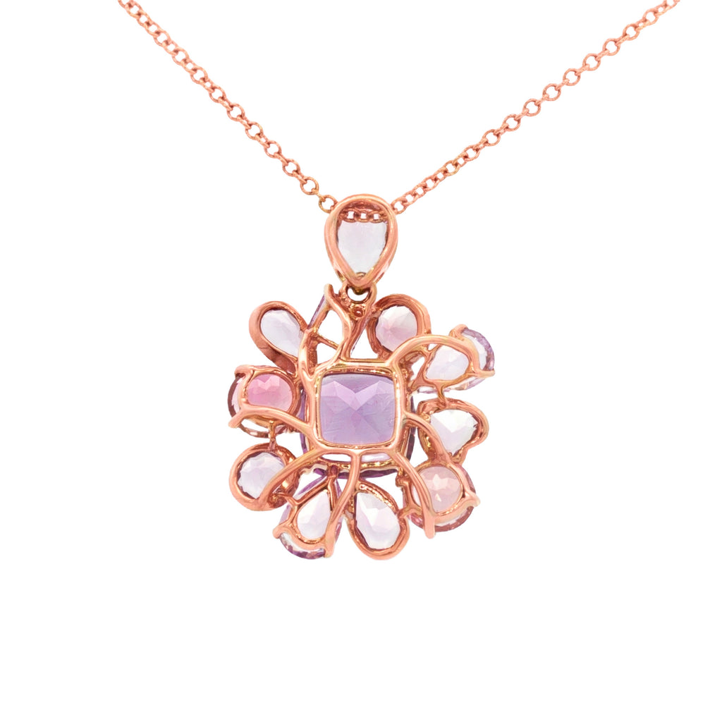 DIJE FLOR CON PIEDRAS PRECIOSAS MIXTAS