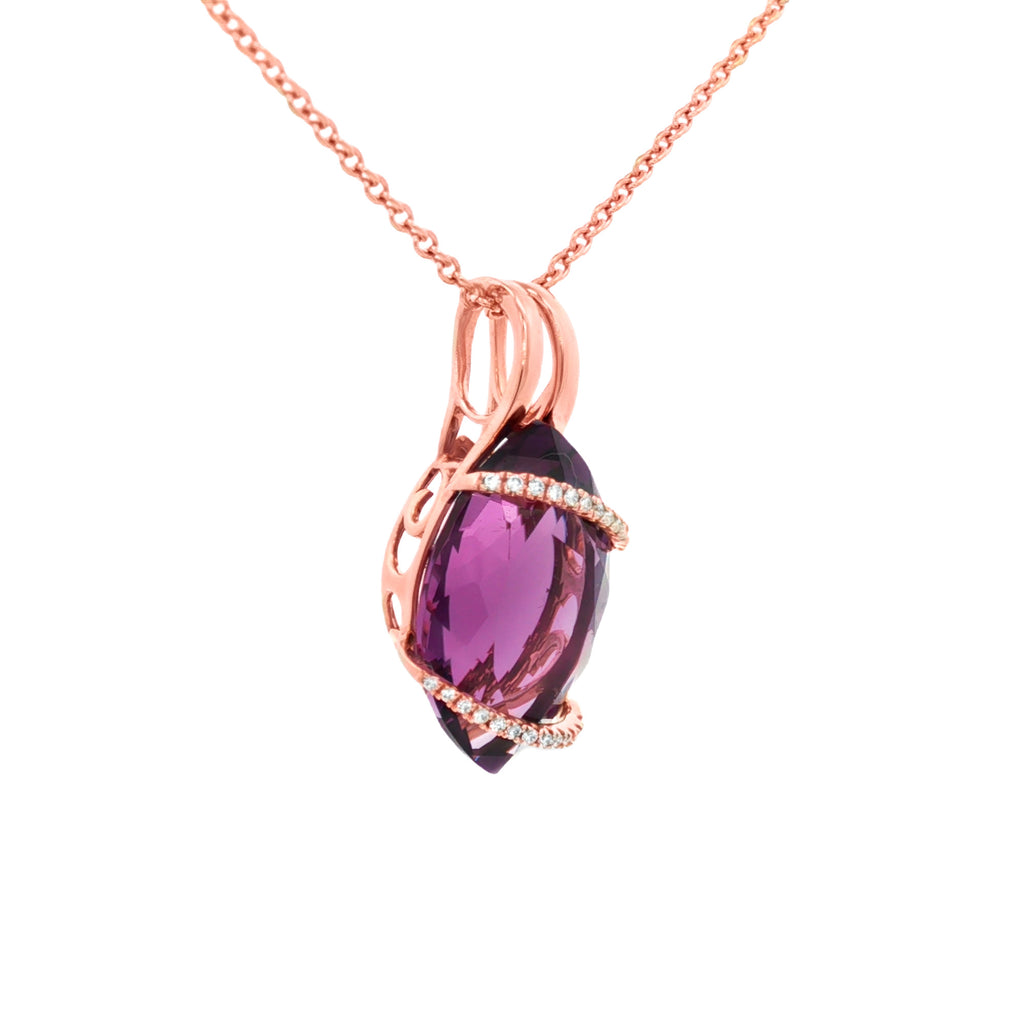 DIJE AMATISTA Y DIAMANTES
