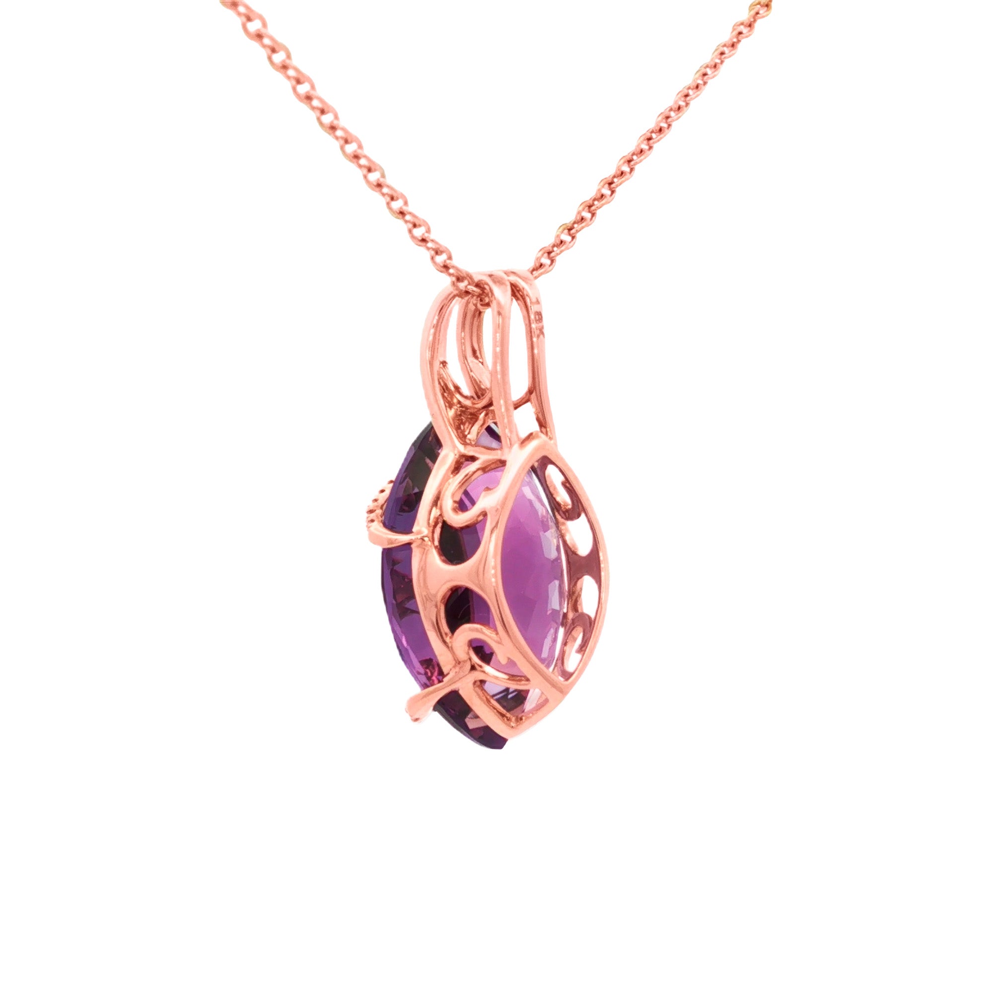 DIJE AMATISTA Y DIAMANTES