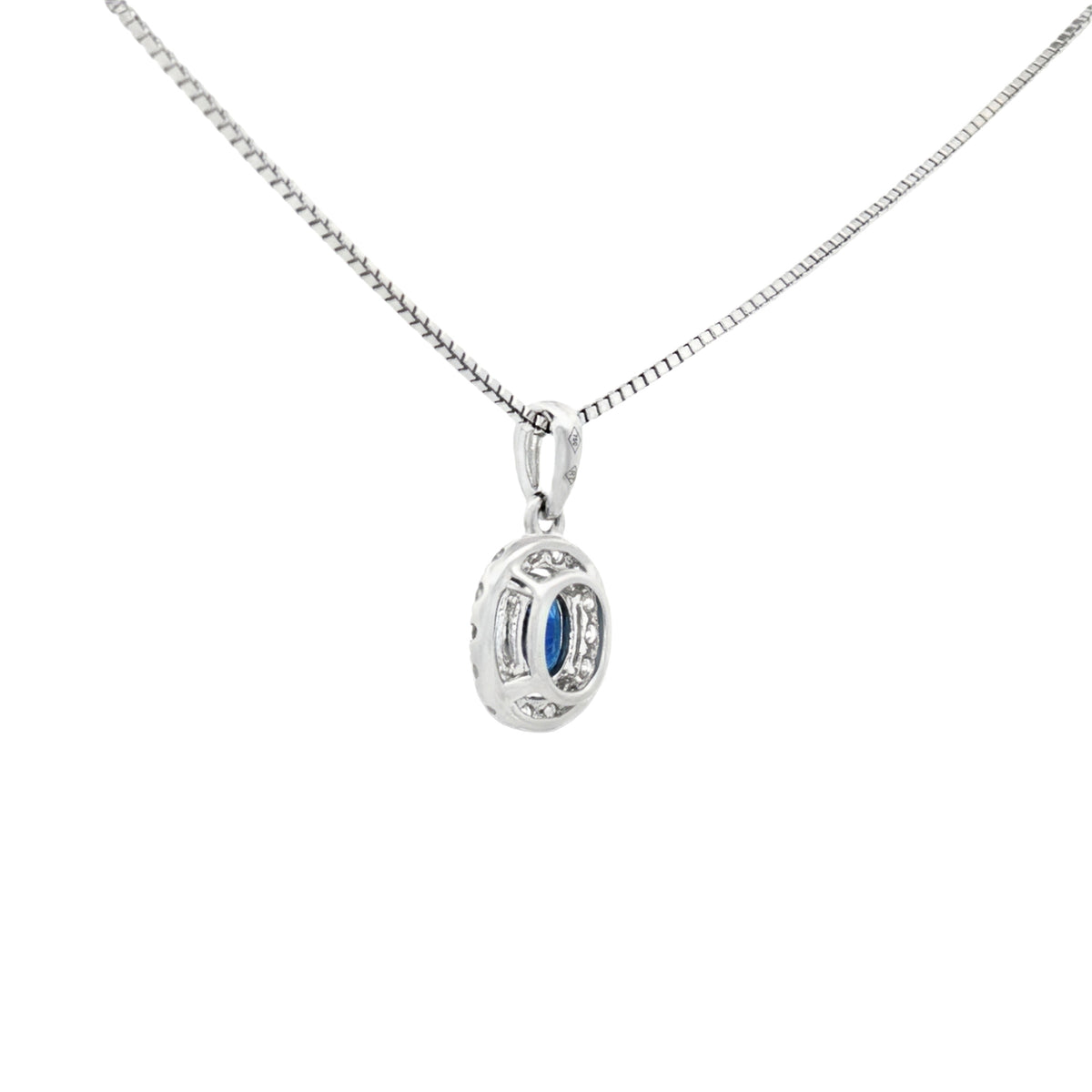DIJE OVAL ZAFIRO DIAMANTE