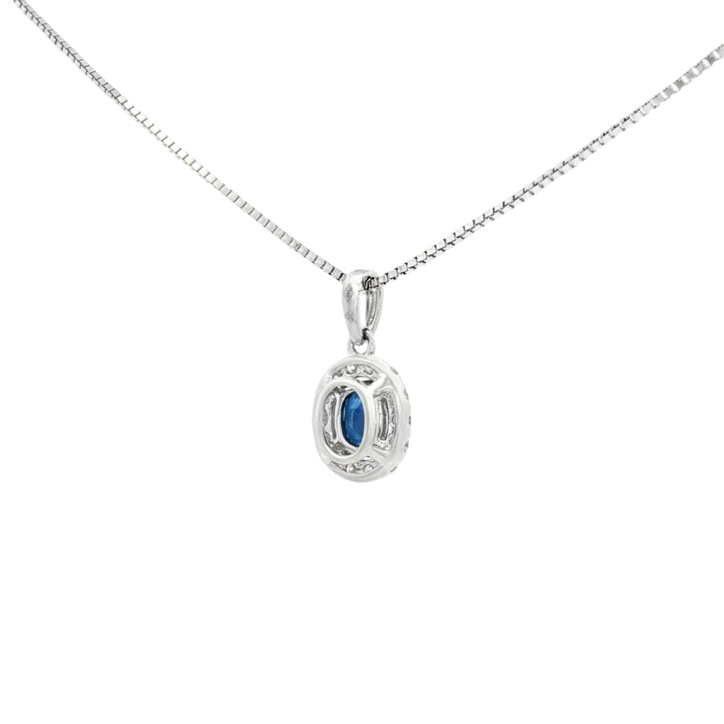 DIJE OVAL ZAFIRO DIAMANTE