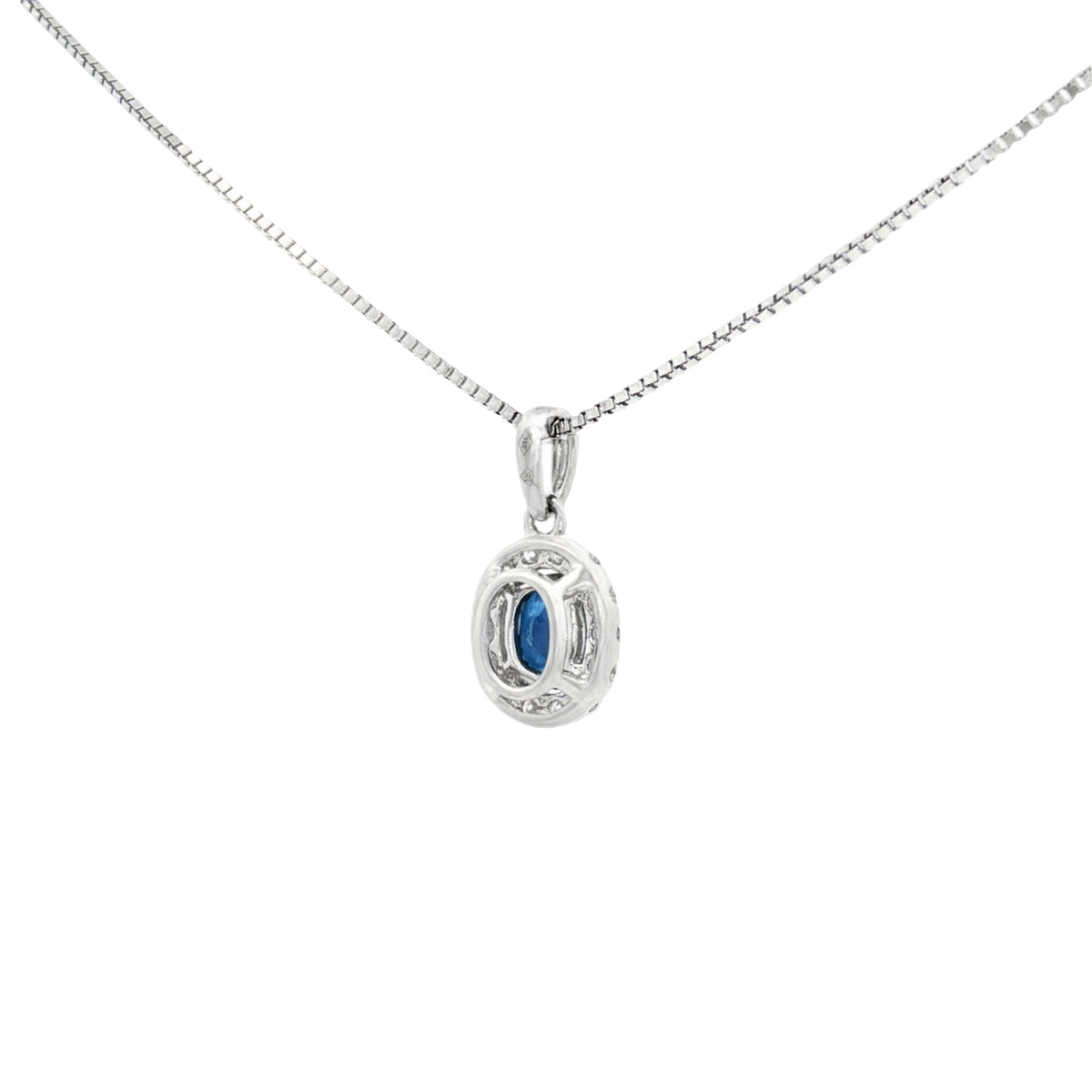 DIJE OVAL ZAFIRO DIAMANTE