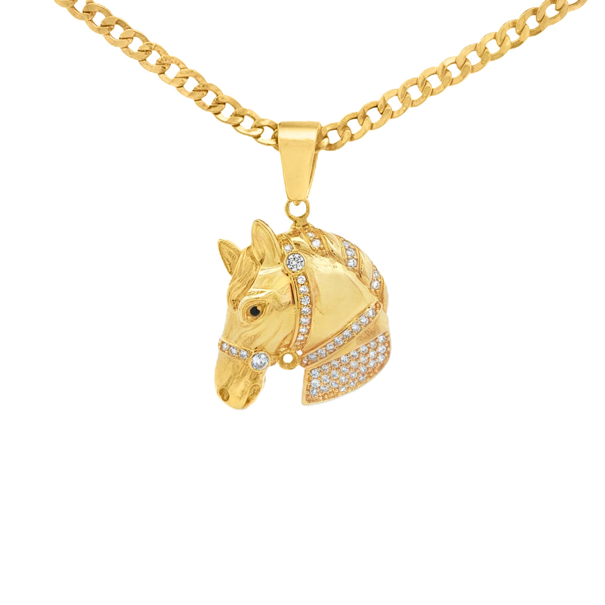 DIJE CABALLO CON ZIRCONES