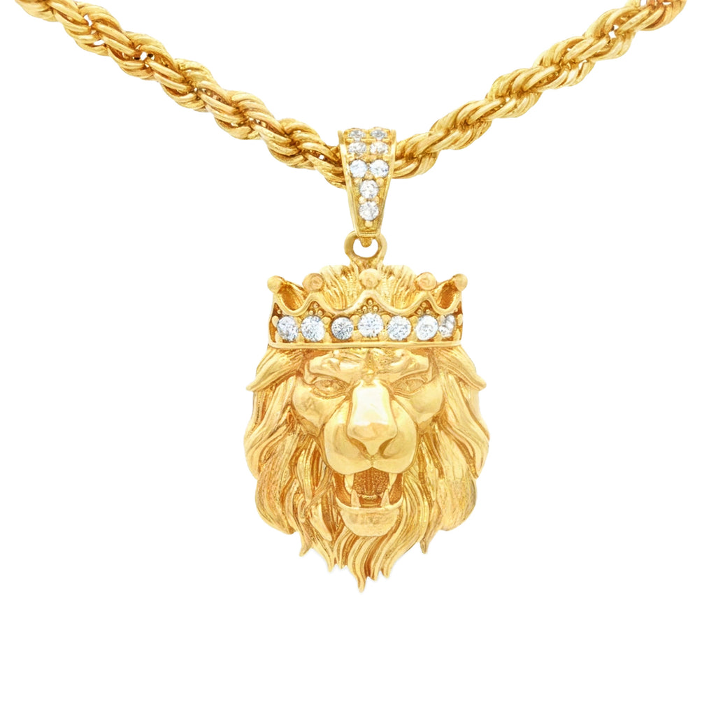 DIJE REY LEÓN CON ZIRCÓN