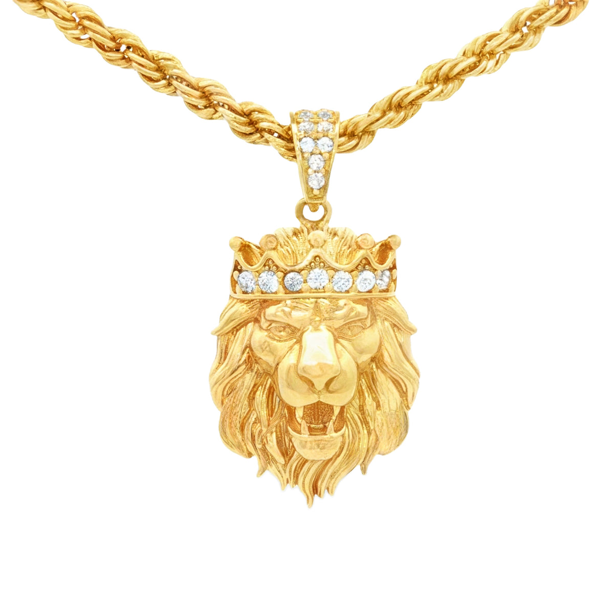 DIJE REY LEÓN CON ZIRCÓN