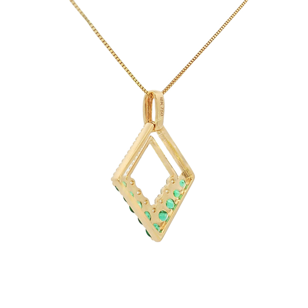 DIJE ROMBO ESMERALDAS Y DIAMANTES