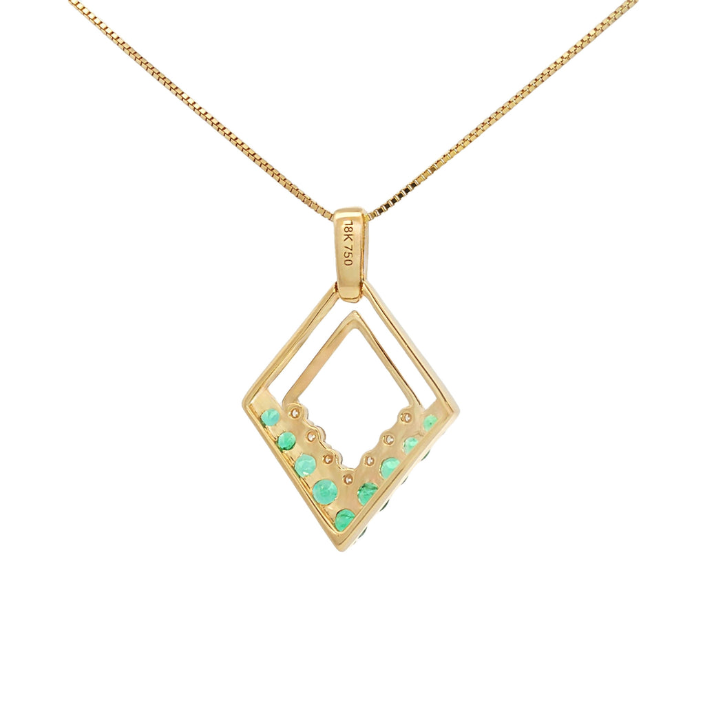 DIJE ROMBO ESMERALDAS Y DIAMANTES