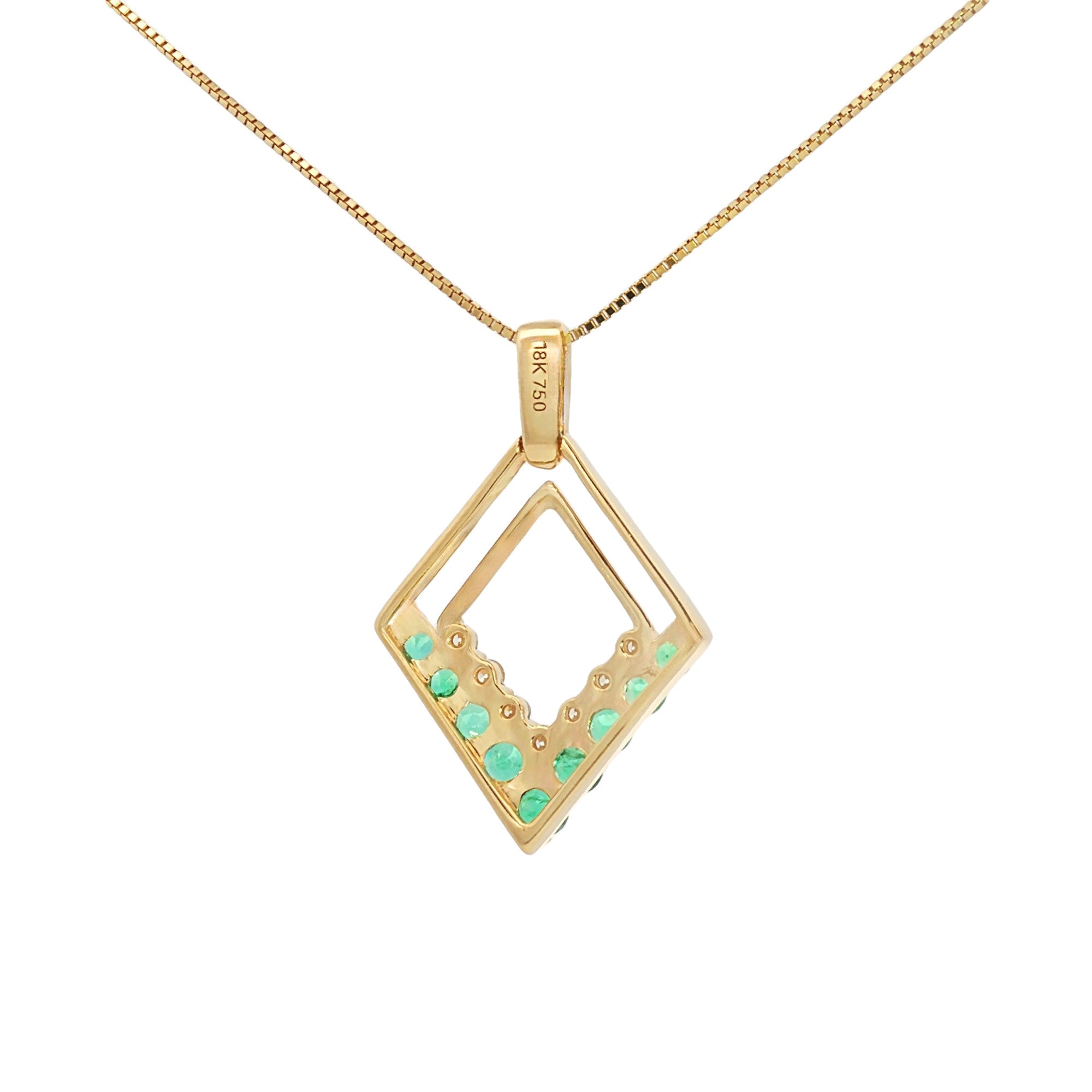 DIJE ROMBO ESMERALDAS Y DIAMANTES
