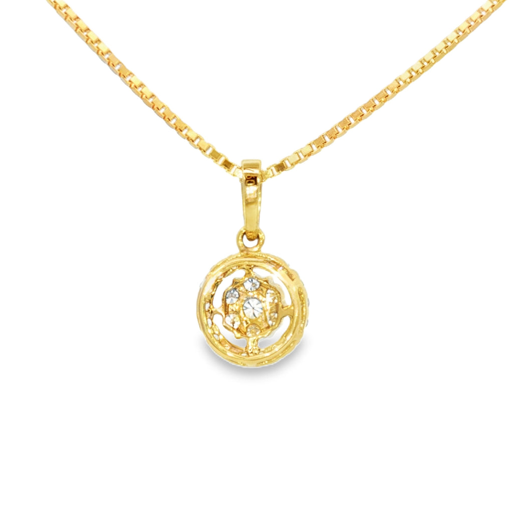 DIJE FLOR CON DIAMANTES