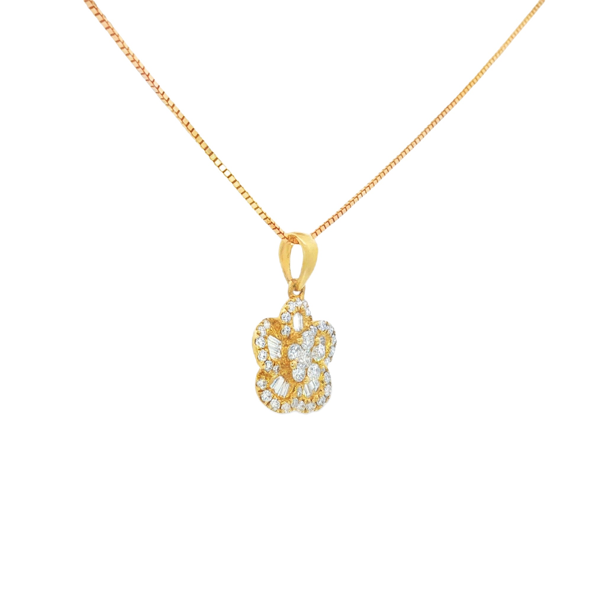 DIJE FLOR CON DIAMANTES