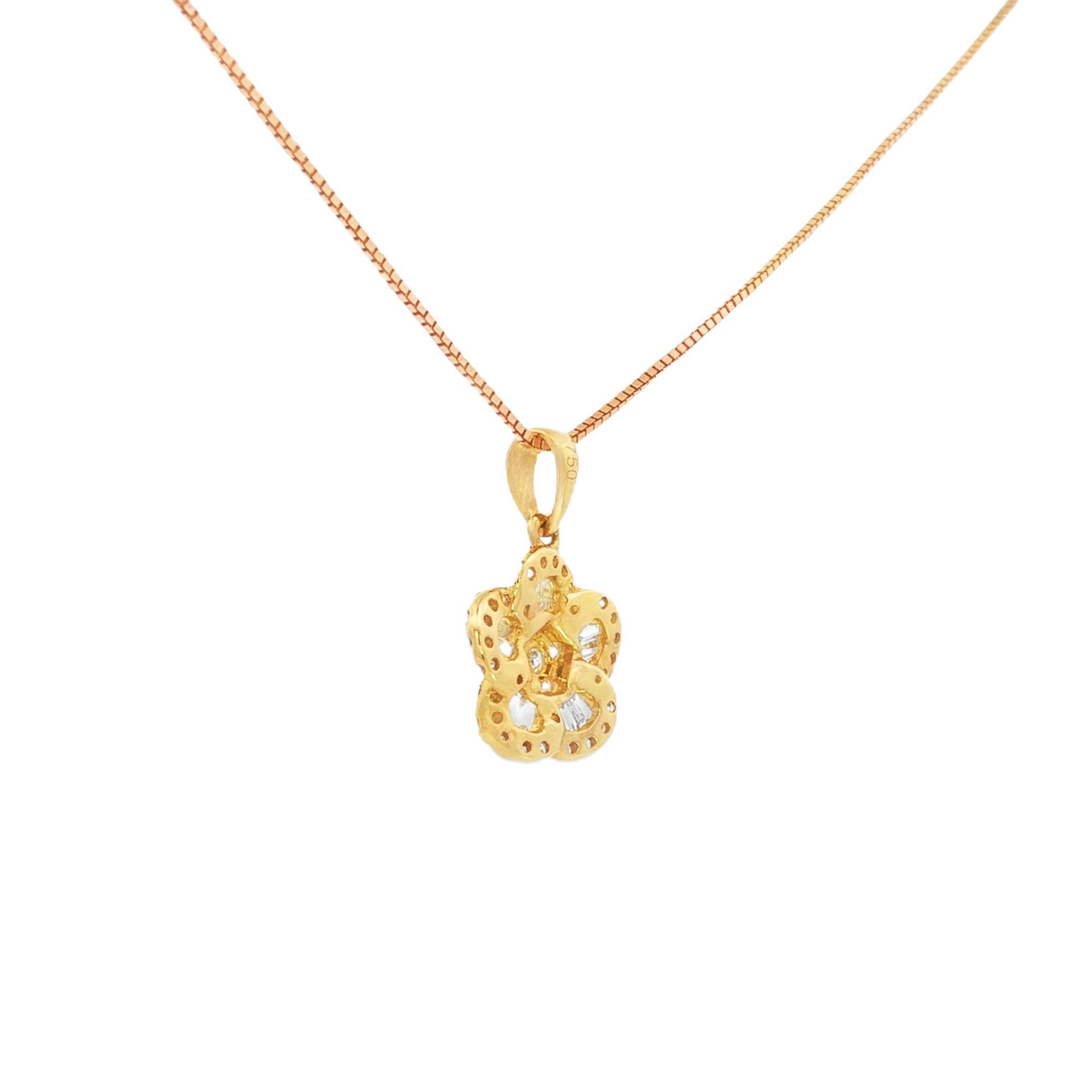 DIJE FLOR CON DIAMANTES