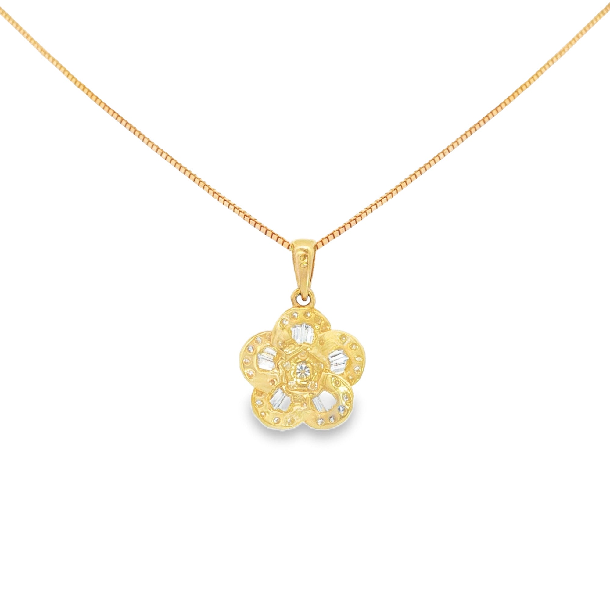 DIJE FLOR CON DIAMANTES