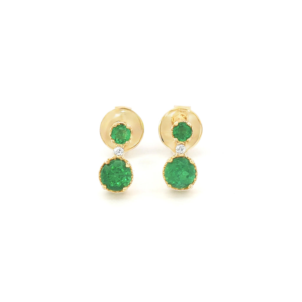 ARETES ESMERALDAS CON DIAMANTES