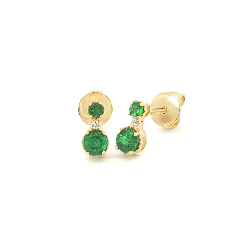 ARETES ESMERALDAS CON DIAMANTES