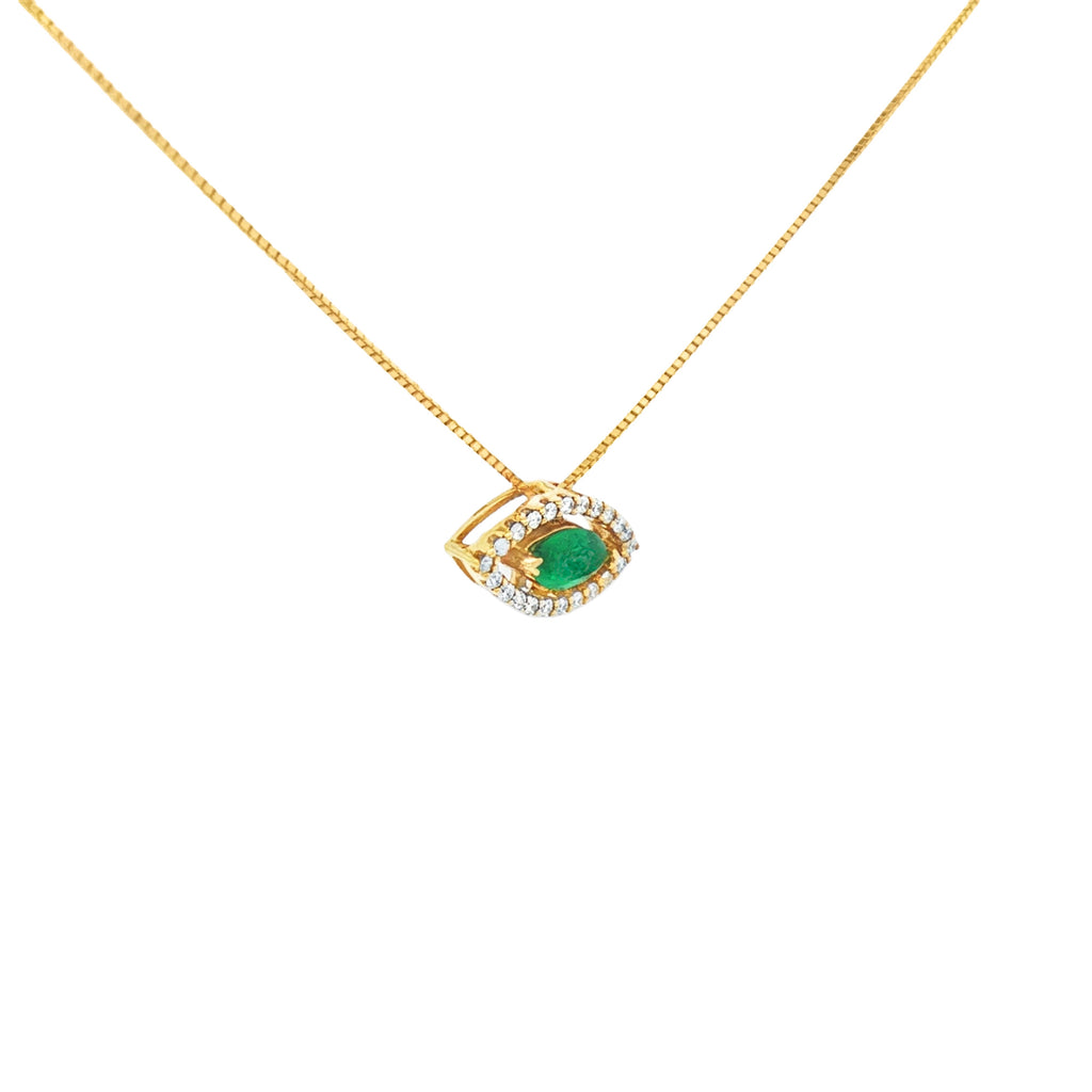 DIJE ESMERALDA MARQUISE Y DIAMANTES