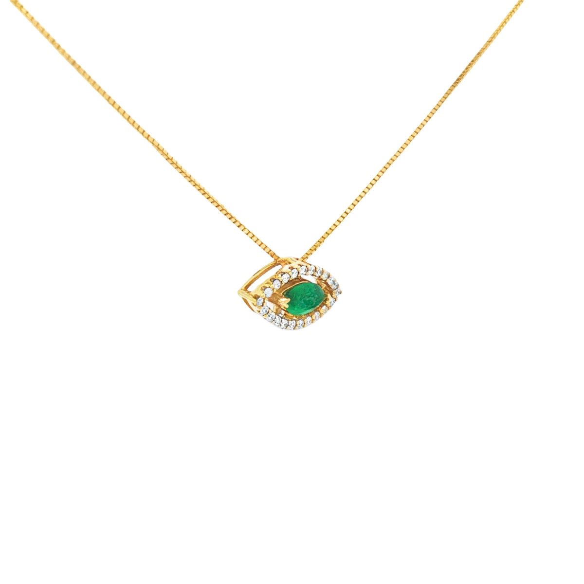 DIJE ESMERALDA MARQUISE Y DIAMANTES