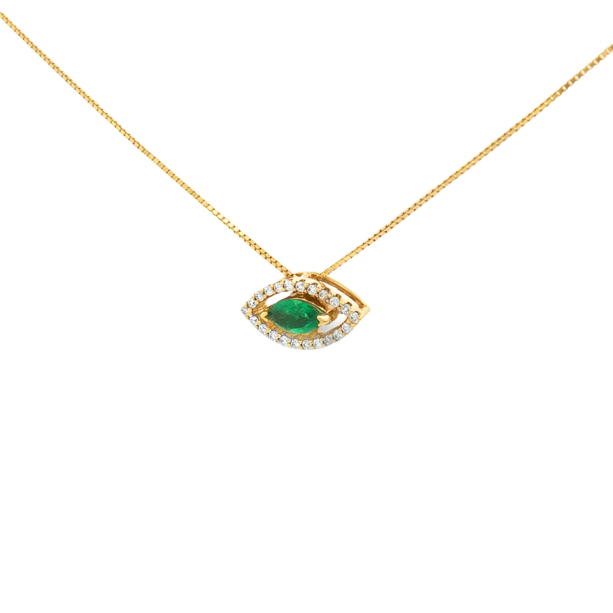 DIJE ESMERALDA MARQUISE Y DIAMANTES