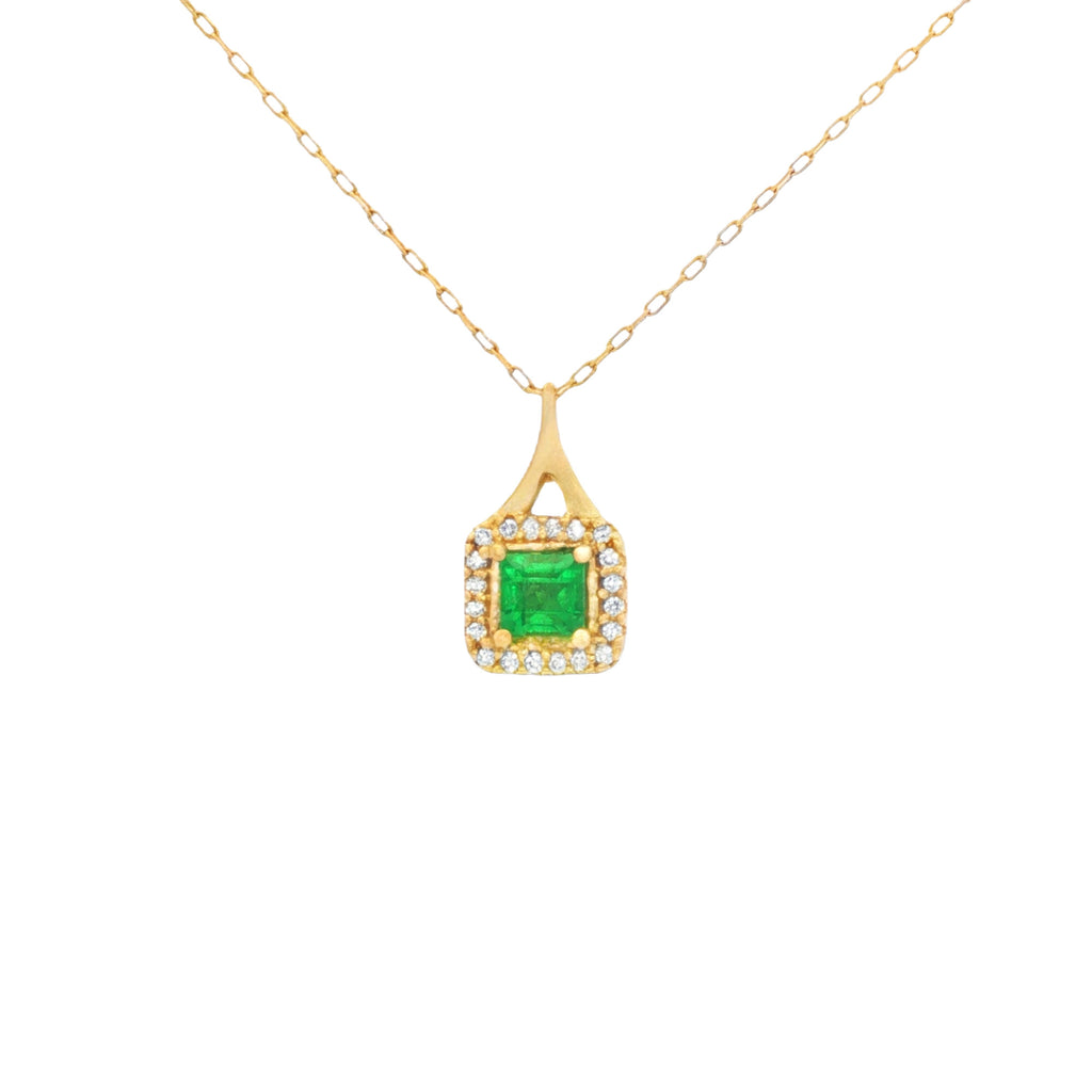 DIJE ESMERALDA RADIANTE Y DIAMANTES