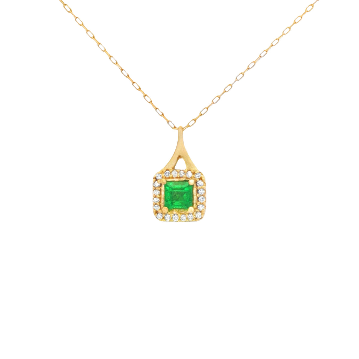 DIJE ESMERALDA RADIANTE Y DIAMANTES