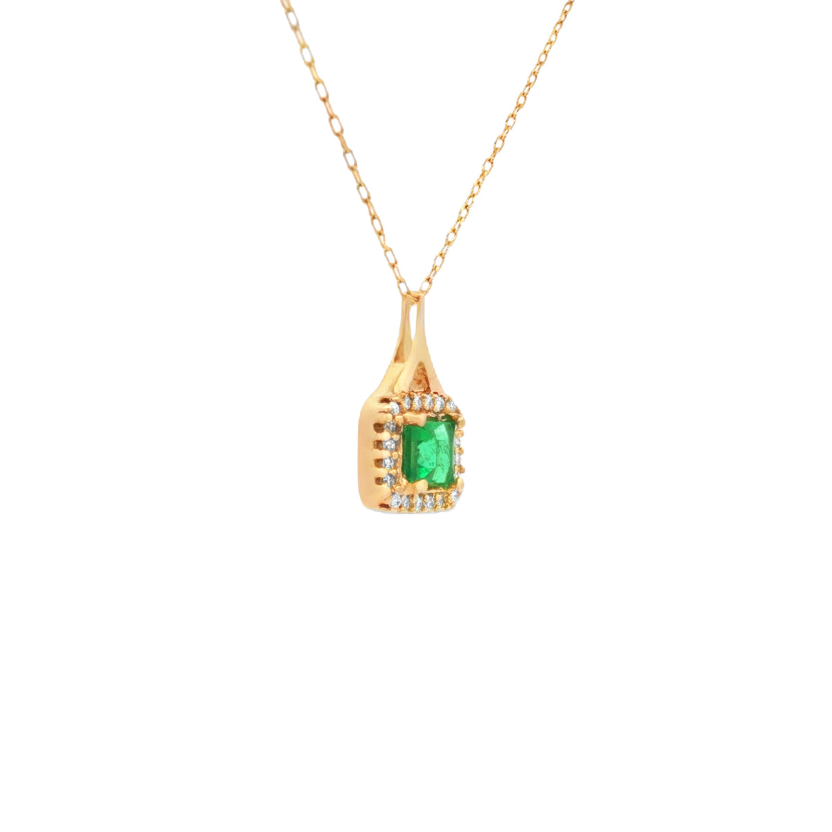 DIJE ESMERALDA RADIANTE Y DIAMANTES