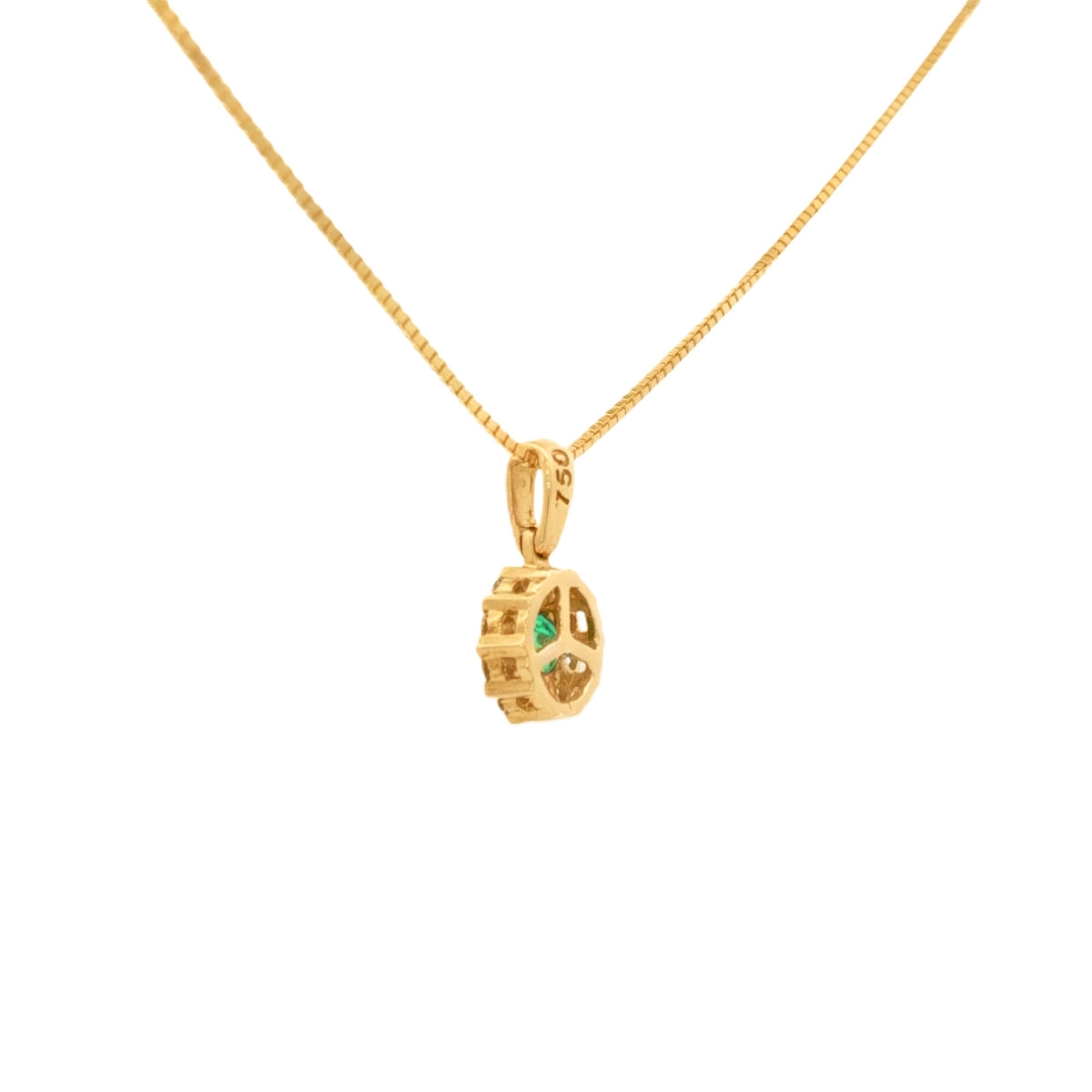 DIJE FLOR DE ESMERALDA Y DIAMANTES