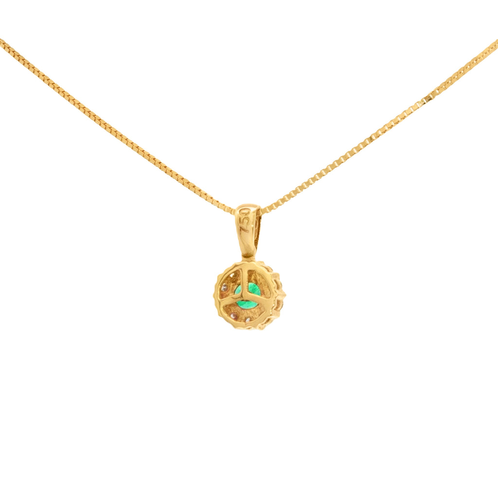 DIJE FLOR DE ESMERALDA Y DIAMANTES