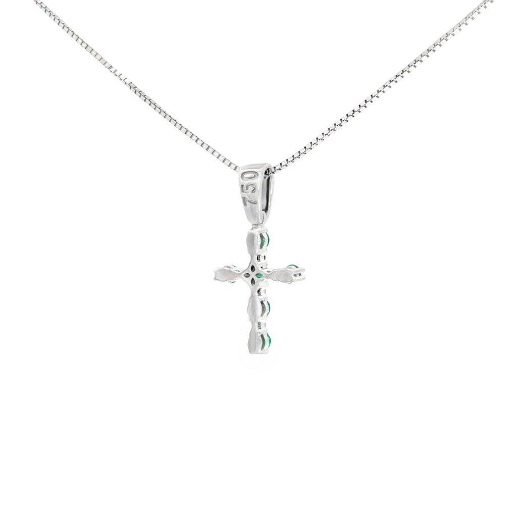 DIJE CRUZ ESMERALDAS Y DIAMANTES