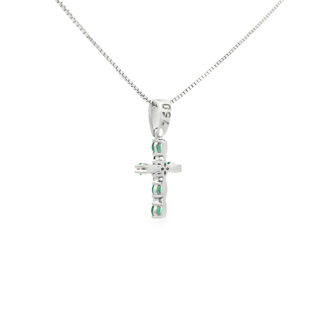 DIJE CRUZ ESMERALDAS Y DIAMANTES
