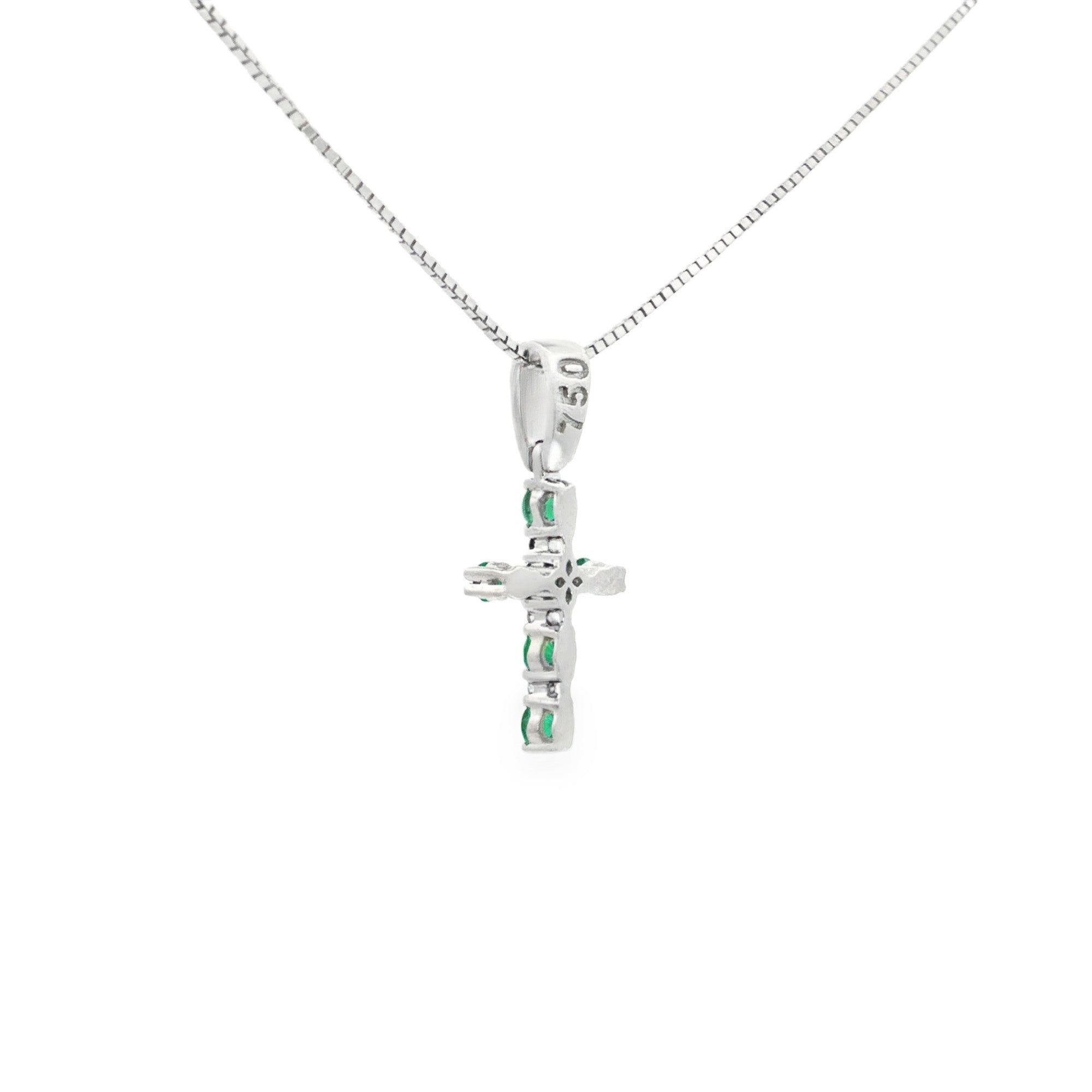 DIJE CRUZ ESMERALDAS Y DIAMANTES