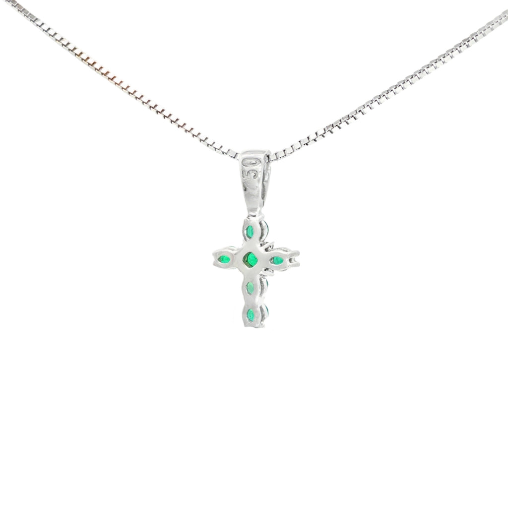 DIJE CRUZ ESMERALDAS Y DIAMANTES