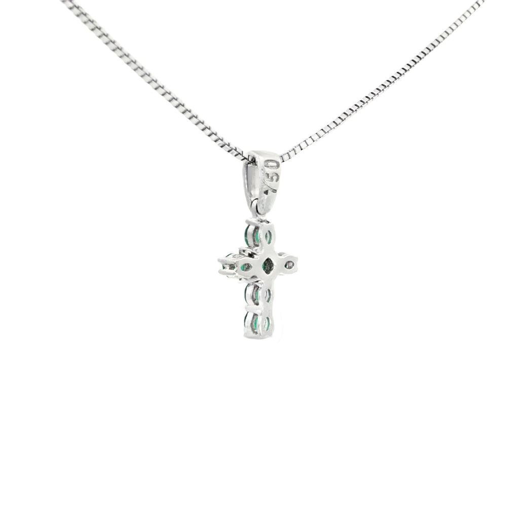 DIJE CRUZ ESMERALDAS Y DIAMANTES