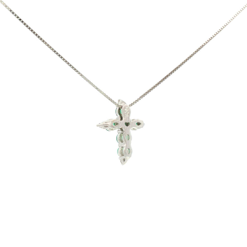 DIJE CRUZ ESMERALDAS Y DIAMANTES