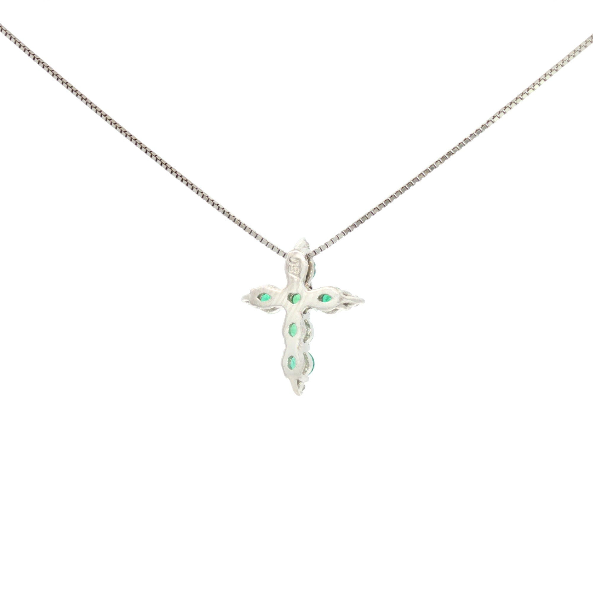 DIJE CRUZ ESMERALDAS Y DIAMANTES